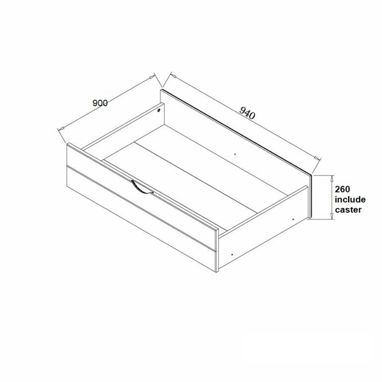 Casey Underbed Storage Drawers (Set of 2) Kids and Teens Bed Bunk