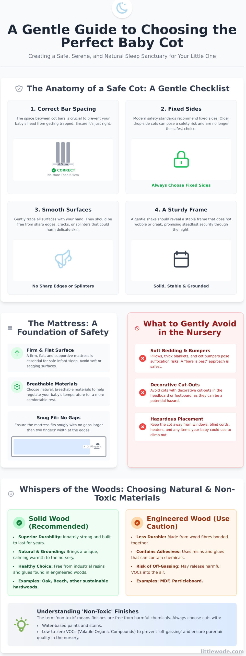 A Gentle Guide to Choosing the Perfect Baby Cot - Infographic