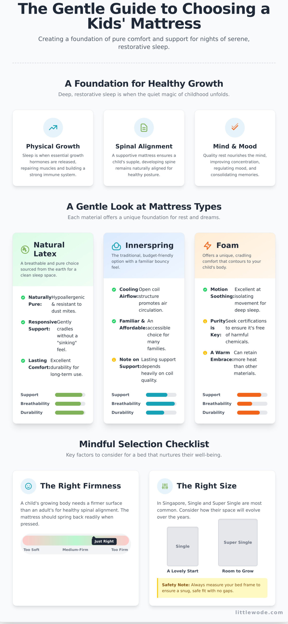 A Gentle Guide to Choosing the Perfect Kids Mattress - Infographic