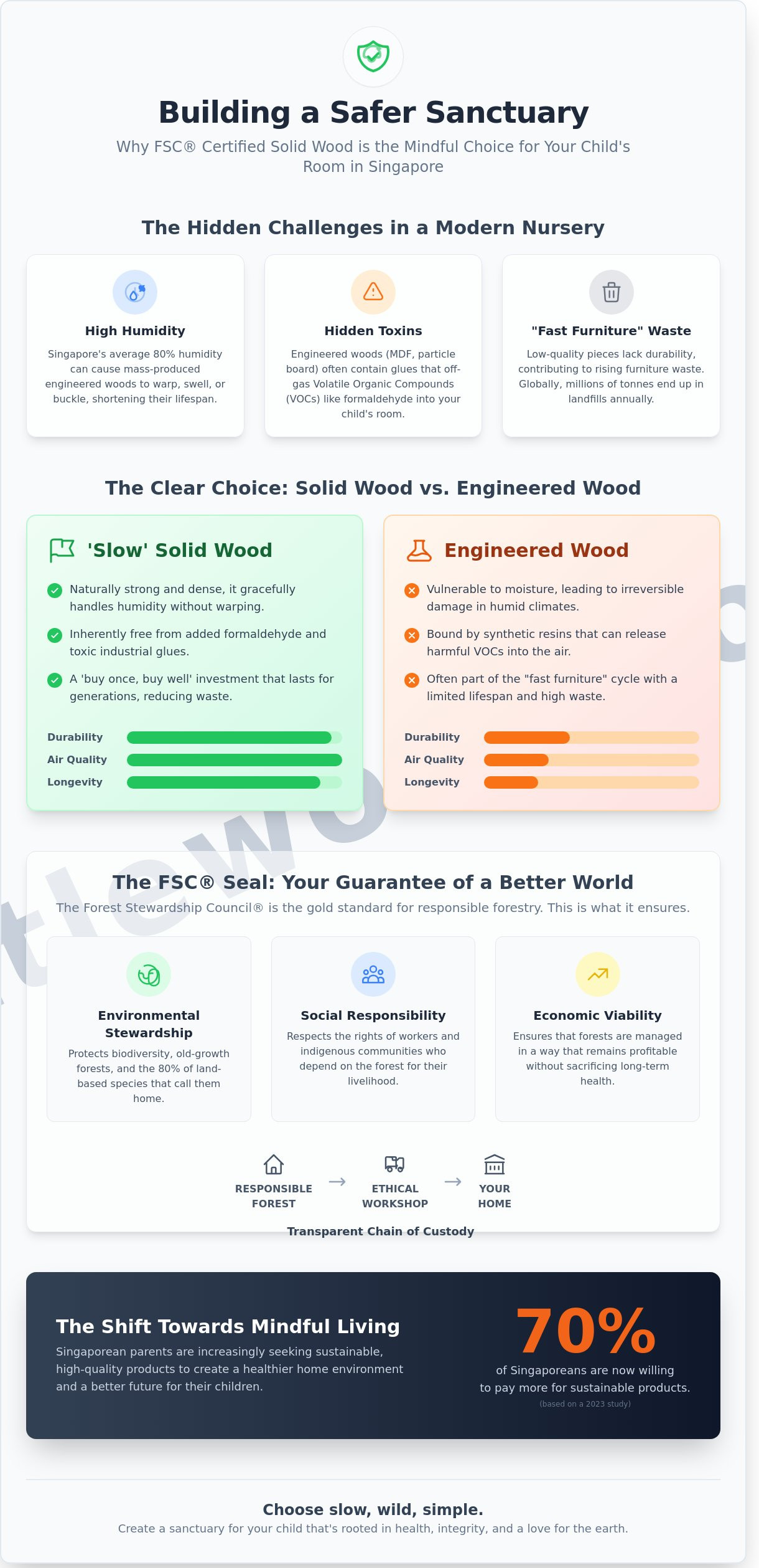 FSC Certified Wood Kids Furniture in Singapore: A Gentle Guide to Sustainable Sanctuaries - Infographic