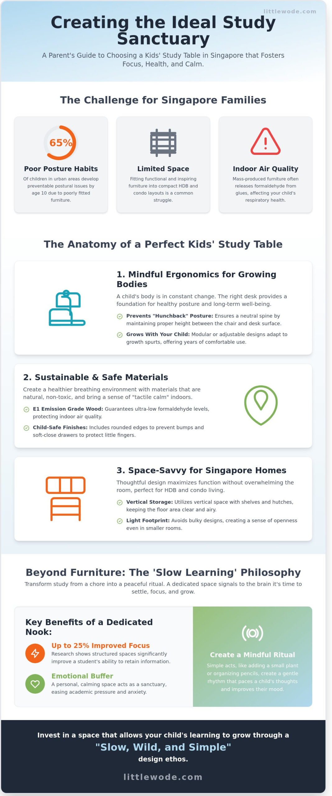 Creating a Nurturing Study Corner: The Best Kids Study Table in Singapore (2026) - Infographic